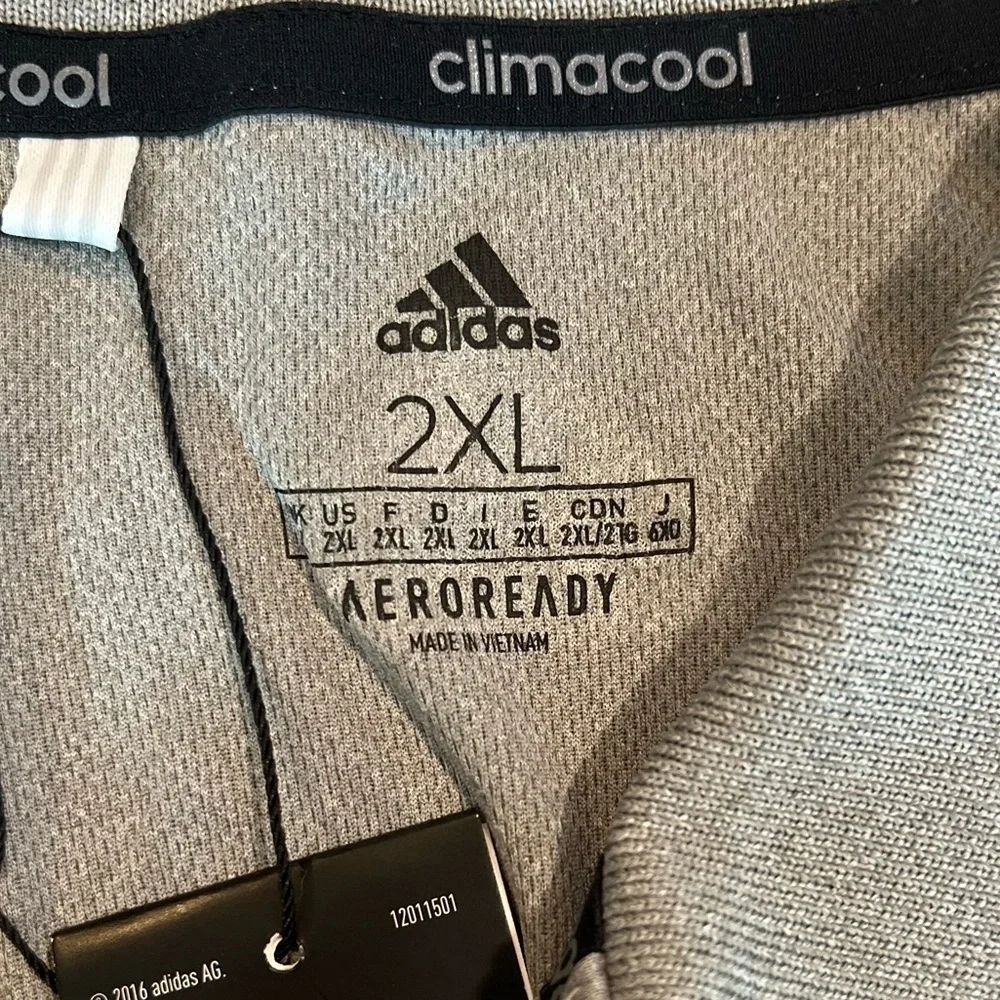 NWT ADIDAS Polo Sz 2XL Veterans CreatiVets Gray Shirt